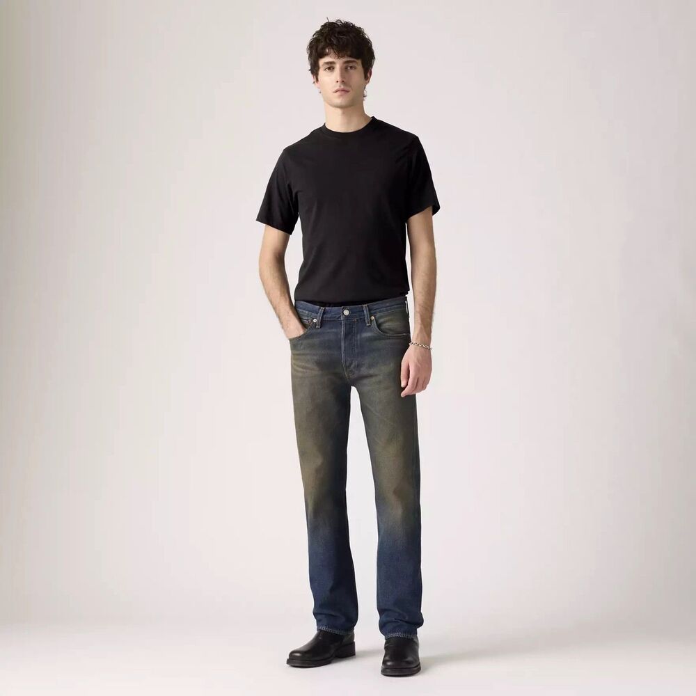 NWT $98 Levi's Premium 501 Original 100% Cotton Jeans Dark Wash Men Size 36x32